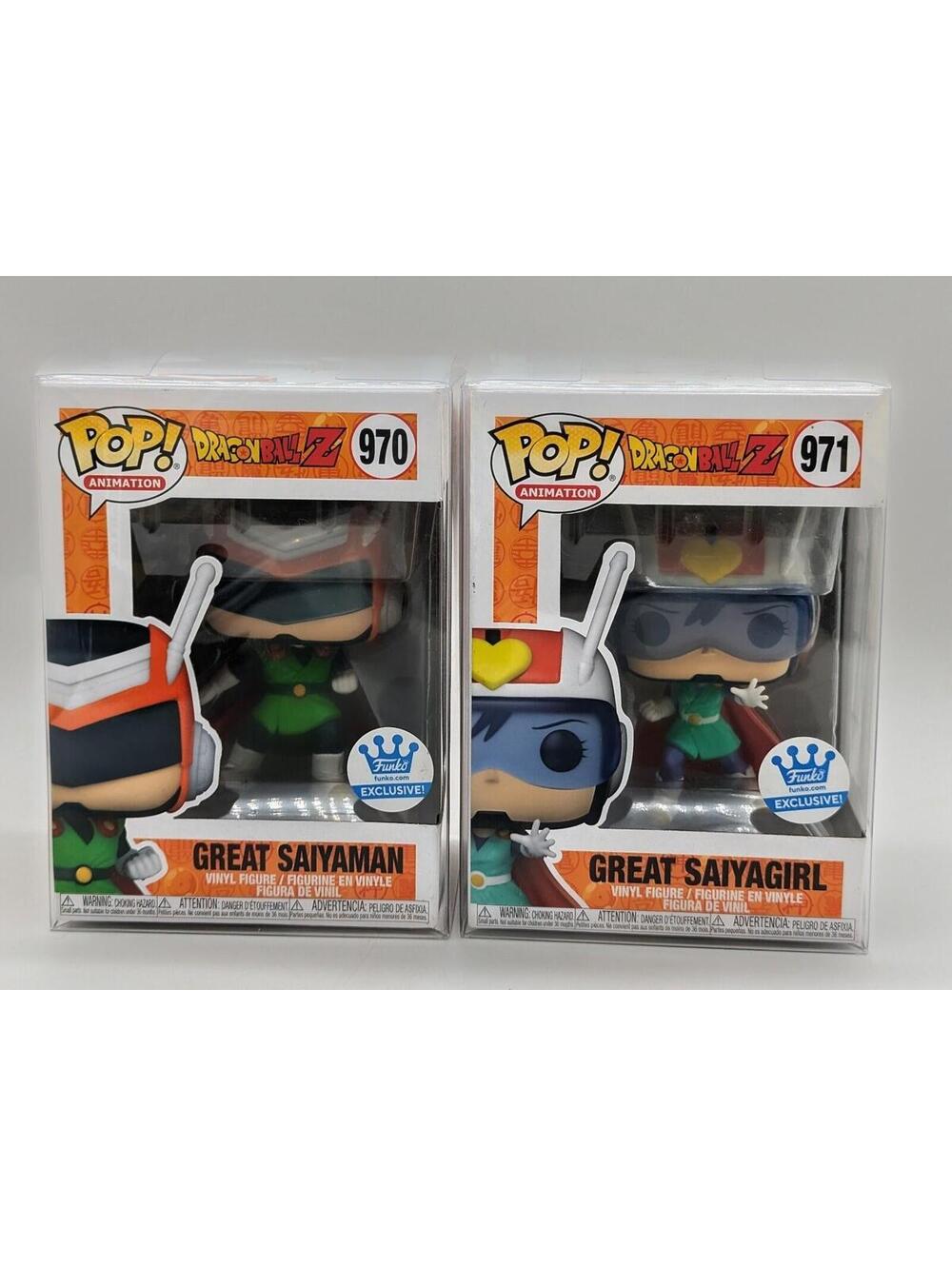Funko POP! Dragonball Z Great Saiyaman #970 Saiyagirl #971 FUNKO SHOP +Protector